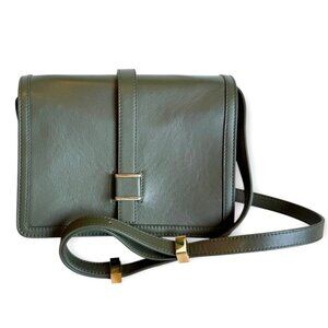 New! A.P.C. x Anastasoa Barbieri Ava Leather Crossbody Bag in Khaki Green